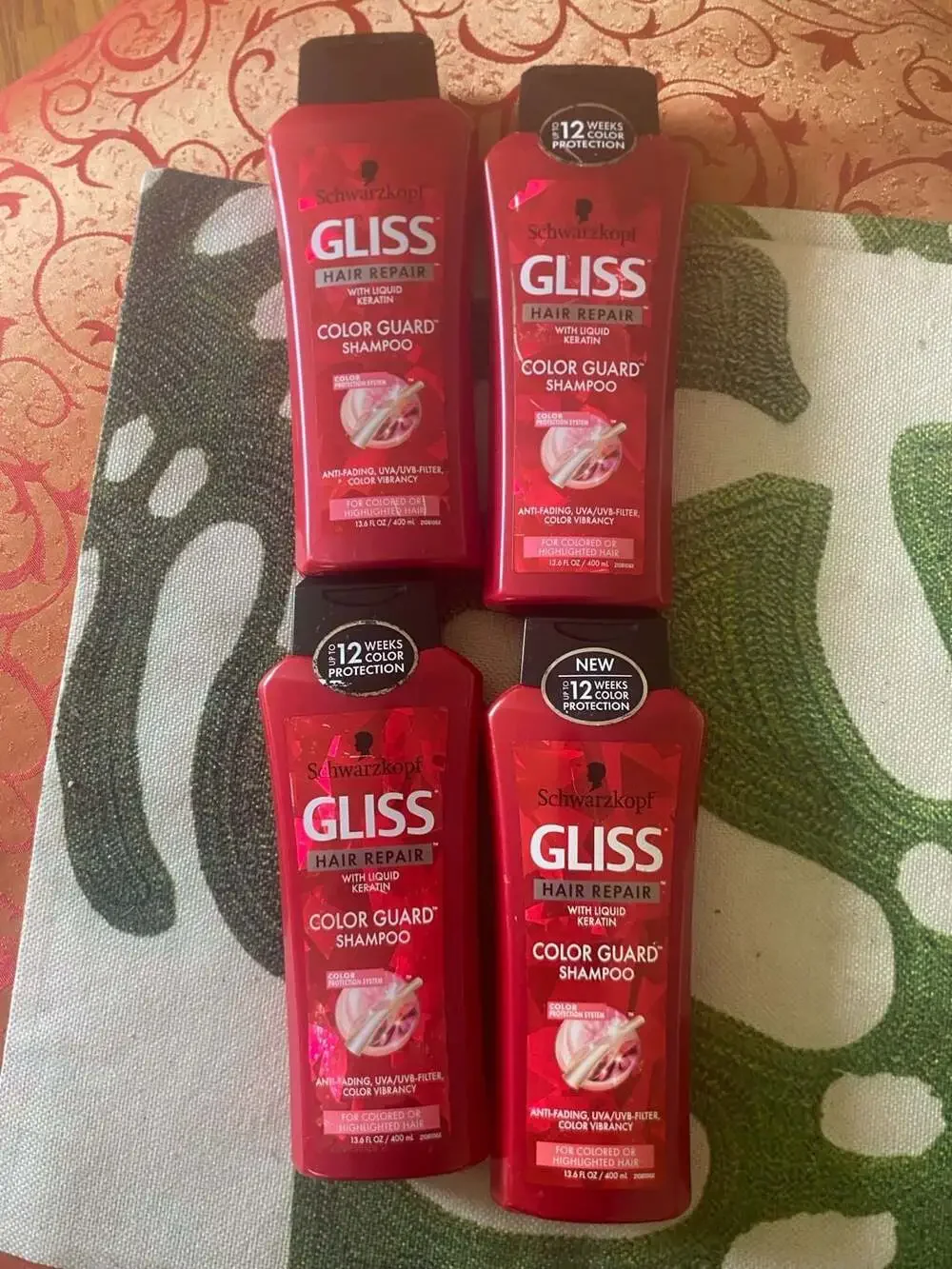 Schwarzkopf Gliss Hair Repair Color Guard Shampoo 13.6 fl oz (Lot of 4)